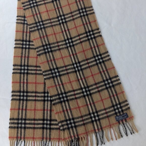 Burberry's Cashmere & Wool Check Scarf Beige – Unisex – Warm Designer Fashion - Picture 3 of 7